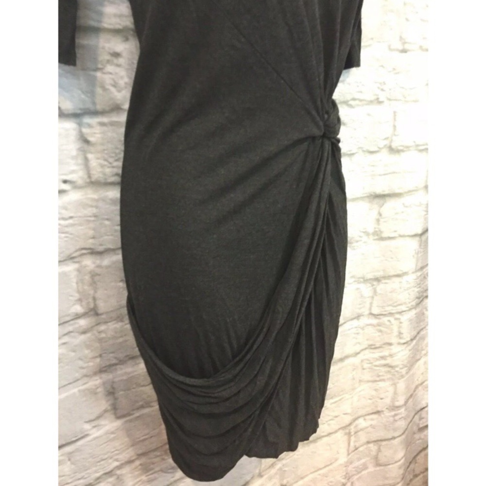 AllSaints Dark Gray Fitted Twain Jersey Dress - Picture 6 of 8